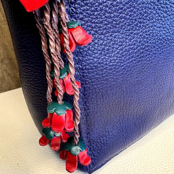 Leather Flower Purse Charm Genuine Leather Bag Charm NEW FAST SHIP - Picture 7 of 7